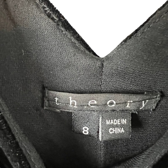 Theory Silk Blend Velvet Mini Dress US 8 LBD Cocktail Dress Whimsigoth Grunge - Picture 6 of 7